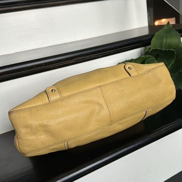 Tignanello, genuine, leather shoulder, handbag purse, mustard, yellow like new - Picture 8 of 10